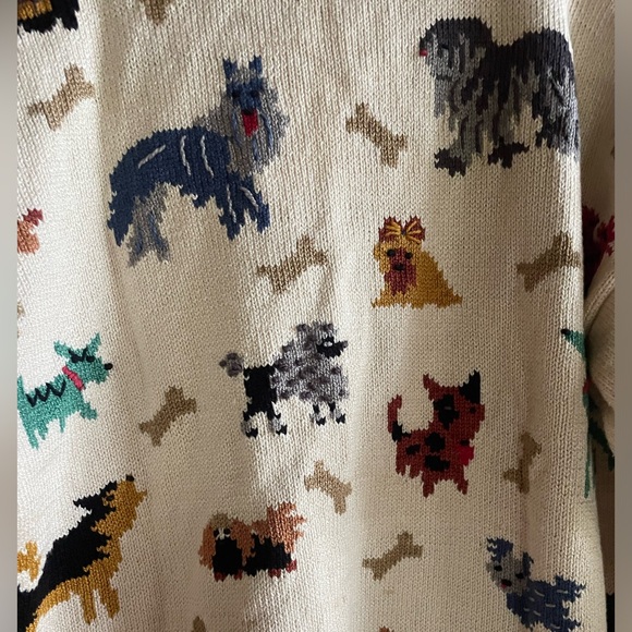 Vintage Dog with a bone Novelty Cotton Cardigan Sweater - Picture 7 of 10